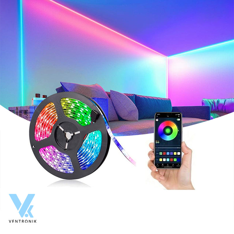 Tira de luz LED RGB Bluetooth 5m Ventronik.