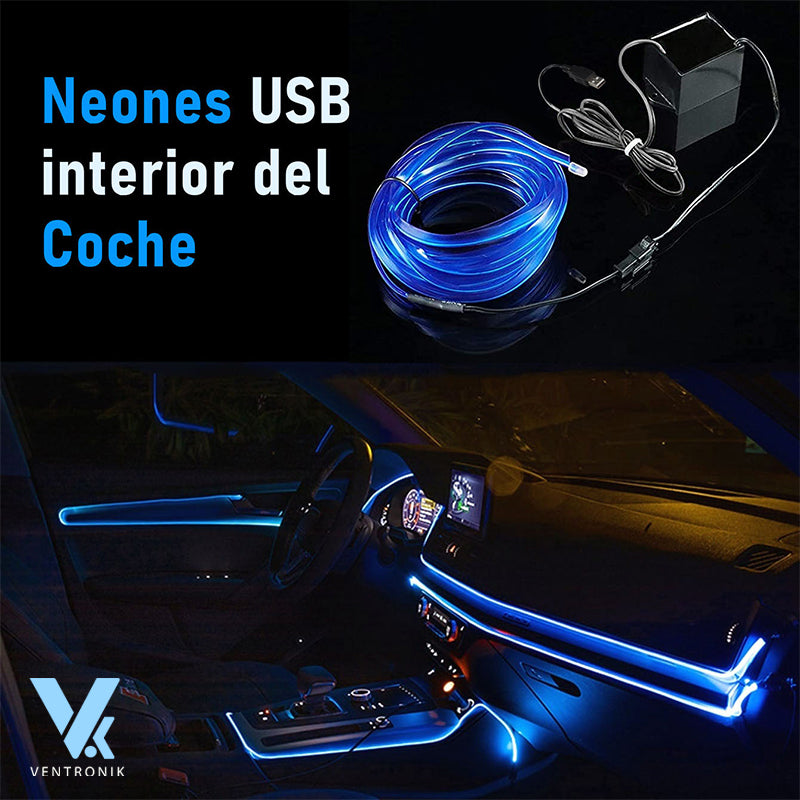 LED interior Coche Neón USB