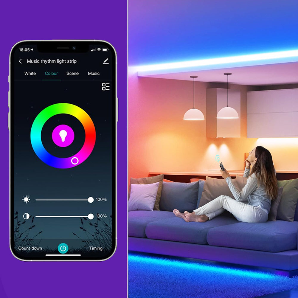 Tira de luz LED RGB Bluetooth 5m Ventronik.